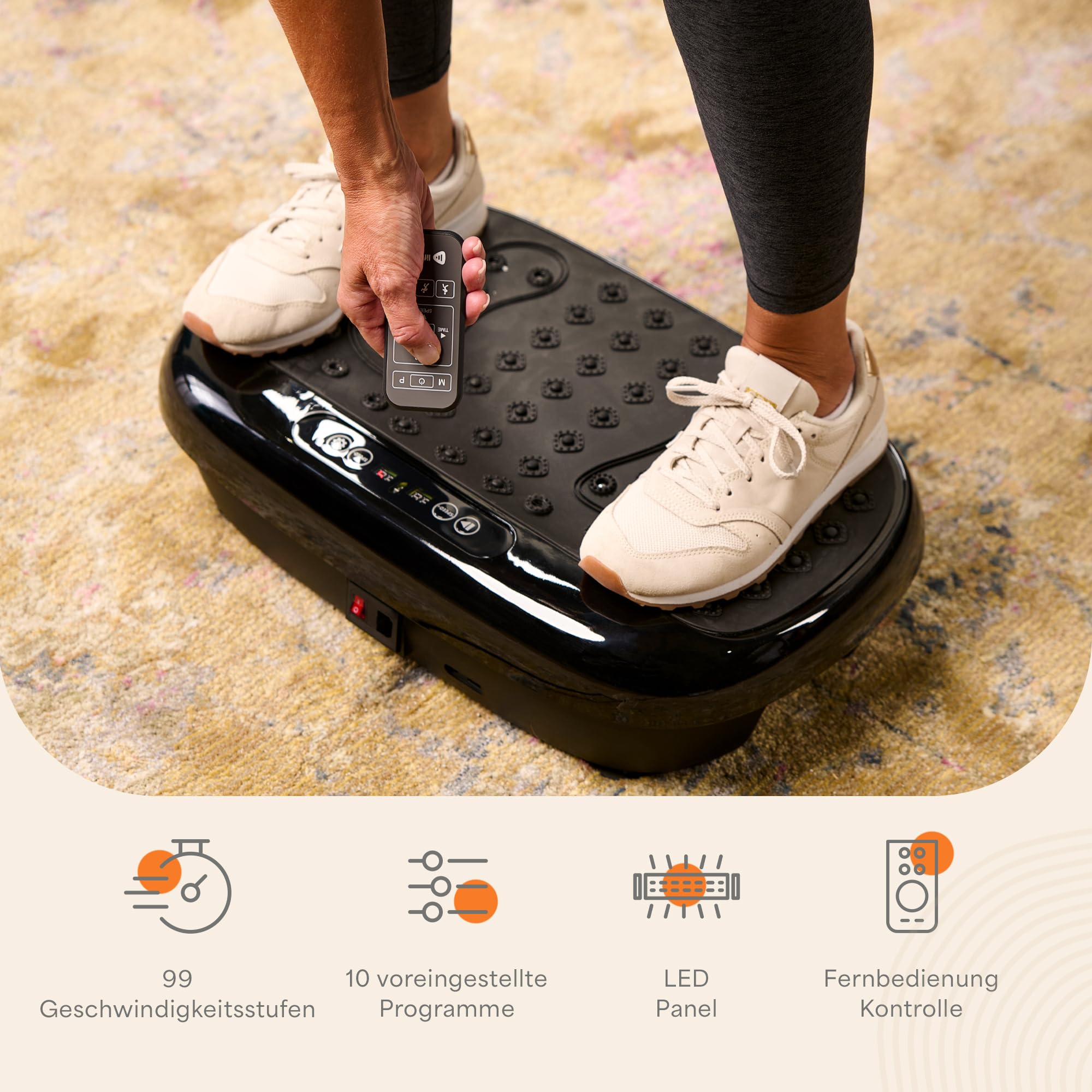 LifePro Vibrationsplatten-Trainingsgerät – Hexaplate für Lymphdrainage und Gewichtsabnahme – mit LED-Anzeige, Fernbedienung und leisem Motor