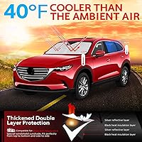 Vista 84 de KAYZT Parasol para parabrisas para Toyota Tacoma 2016-2025, plegable, accesorios de ajuste personalizado para ventana delantera