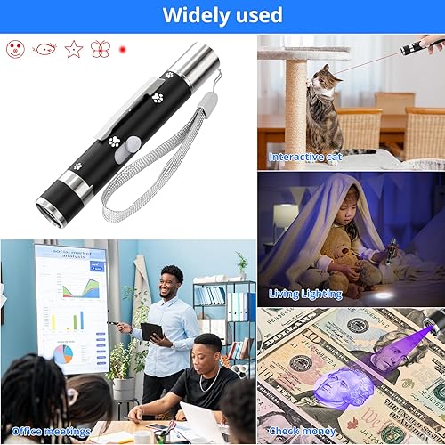 Miniatura 6 de Juguetes para gatos, 2 piezas, juguetes interactivos recargables por USB, 3 modos de luz y 5 patrones ajustables, juguete portátil para gatos y