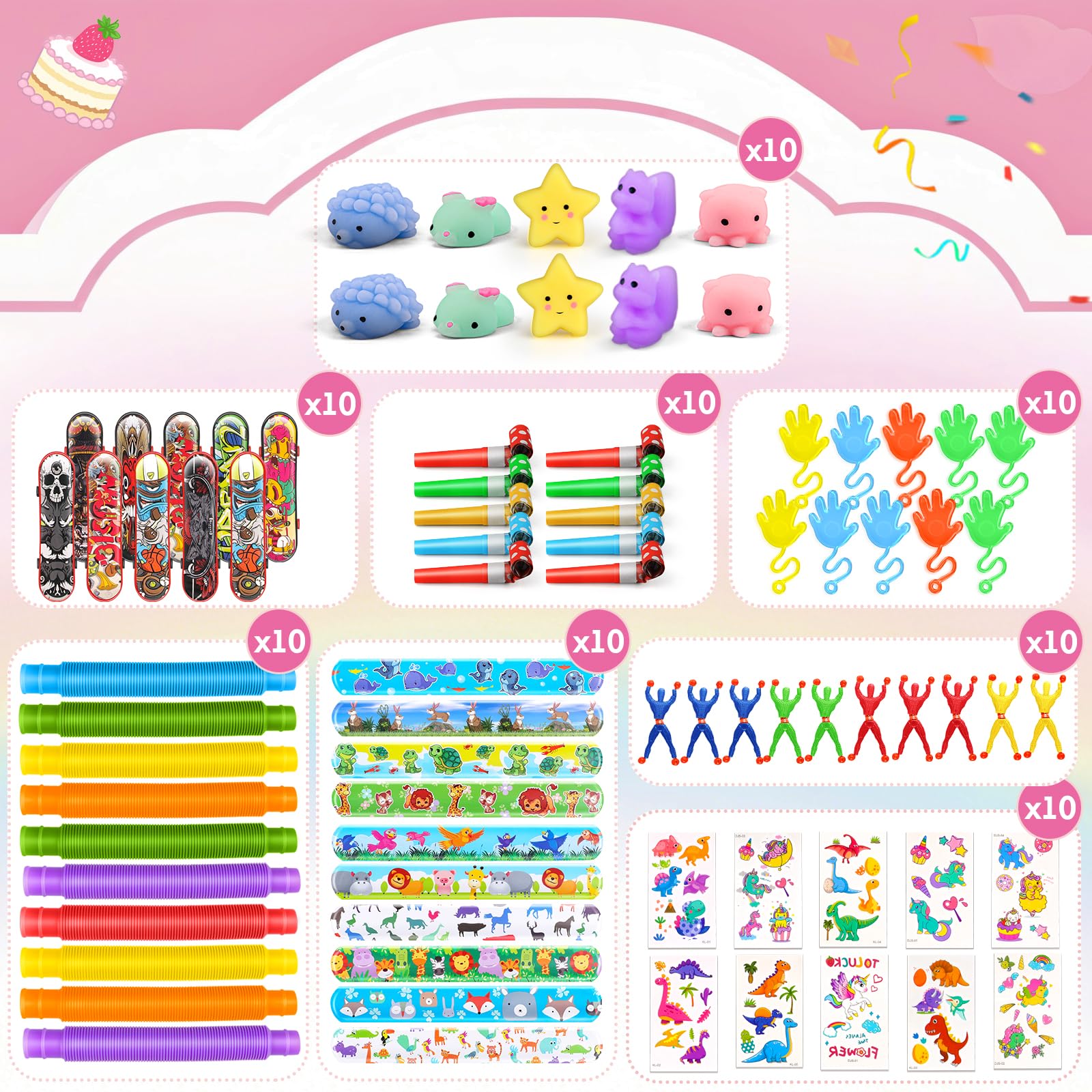AmyBenton 80Pcs Relleno Piñatas Cumpleaños Infantil, Favores de Fiesta para Niños, Juguetes de Fiesta a Granel para Cumpleaños, Premio a Salón de Clases, Relleno de Piñata