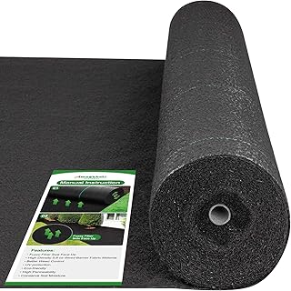 Amagabeli 5.8oz 3ft x 300ft Weed Barrier Landscape Fabric Heavy Duty Cover Weed Cloth Anti-Weed Gardening Mat, Premium Wee...