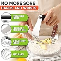 Vista 3 de Spring Chef Batidora de masa grande profesional y raspador de banco de acero inoxidable con raspador de tazón de bono - Paquete de 2 productos