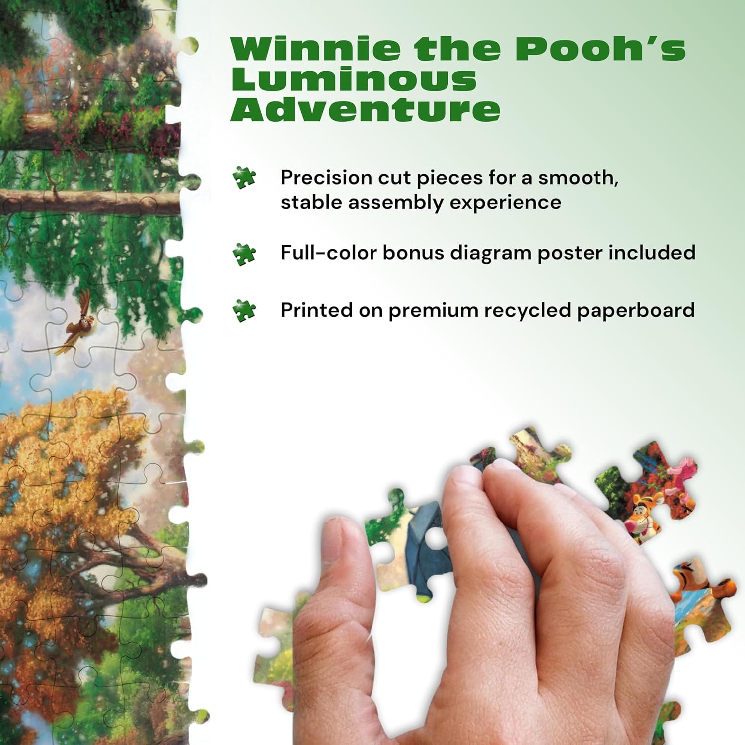 Ceaco - Puzzles for Adults 1000 Pieces Thomas Kinkade Disney Winnie the Pooh Jigsaw, Made in USA, Premium Recycled Board