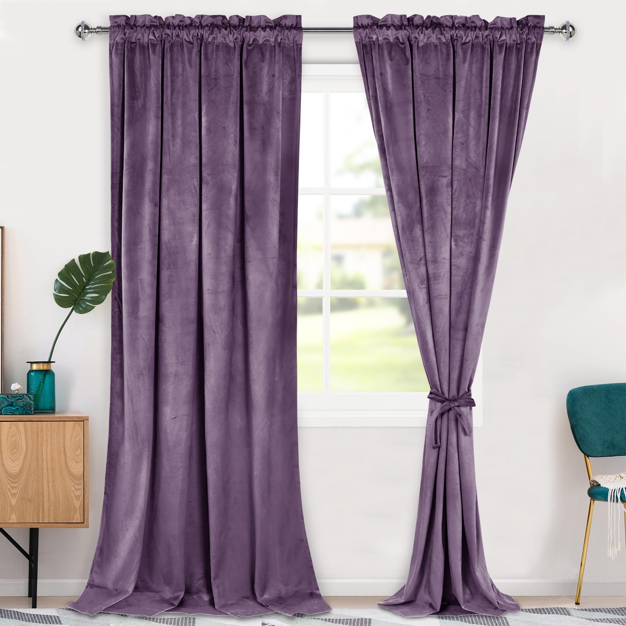 Hiasan Velvet Blackout Curtains 120 inch