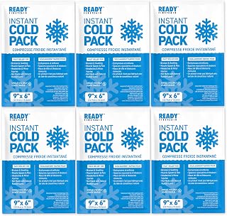 Instant Cold Pack, XL Ice Packs (9" x 6") - Ready First Aid, Provides fast Relief for Bruises, Swelling, Muscle Spasm, Pain, Headaches, Minor Ice Packs for Injuries (9" x 6") (120)
