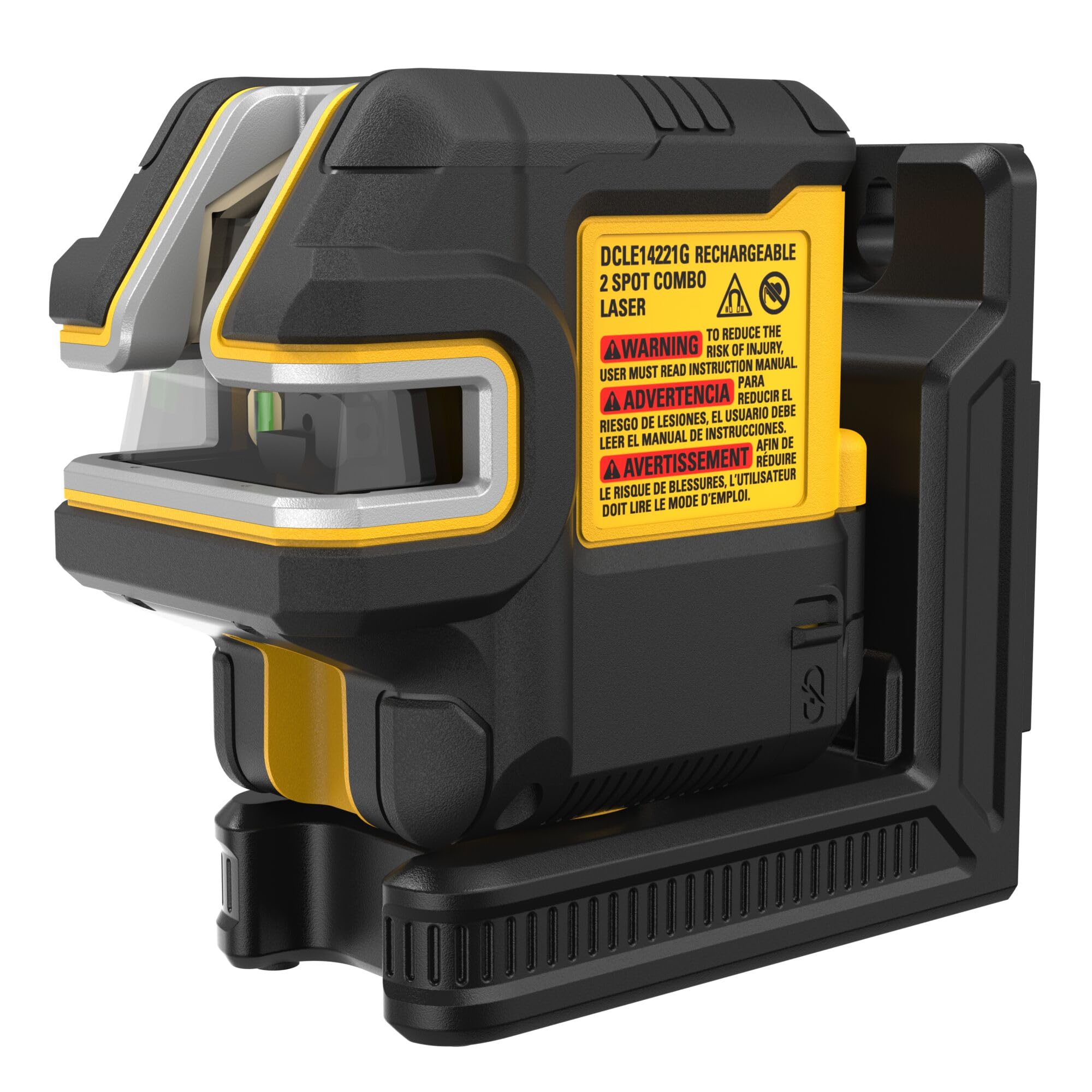 DEWALT Green Laser Level, Cross Line 2 Spot USB Rechargable Laser Leveler Kit with Remote Control, USB-C Charger and Cable, Up to 150 Ft. (DCLE14221G)