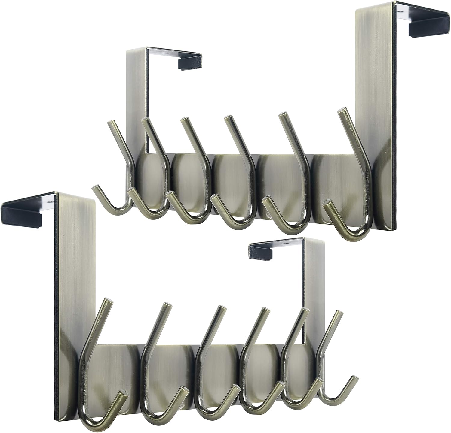 WEBI Over-The-Door Hooks, 6 Hook Door Rack, Bronze (2 Packs)