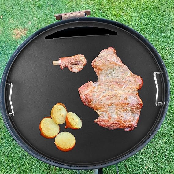 Full Size Griddle Inserts for Weber 18 Charcoal Grills, Flat Top Griddle for Weber Jumbo Joe, Original Kettle Charcoal Grill, Compatible with Charbroil Patio Bistro TRU-Infrared Electric Grill