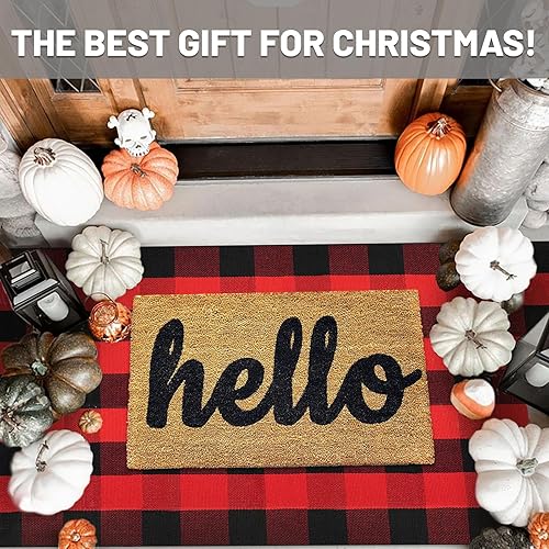 Miniatura 535 de IOHOUZE - Tapete a cuadros estilo búfalo de 5 x 8 pies para interiores y exteriores, lavable, para sala, tapete de bienvenida primavera-verano