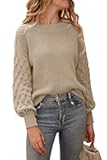 Women's Fall 2025 Pullover Sweater Casual Long Sleeve Loose Chunky Knit Tops Blouse Winter Fashion Clothing
