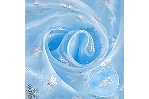 Mixweer Snowflake Sheer Silver Foil Tulle Ribbon Fabric Roll