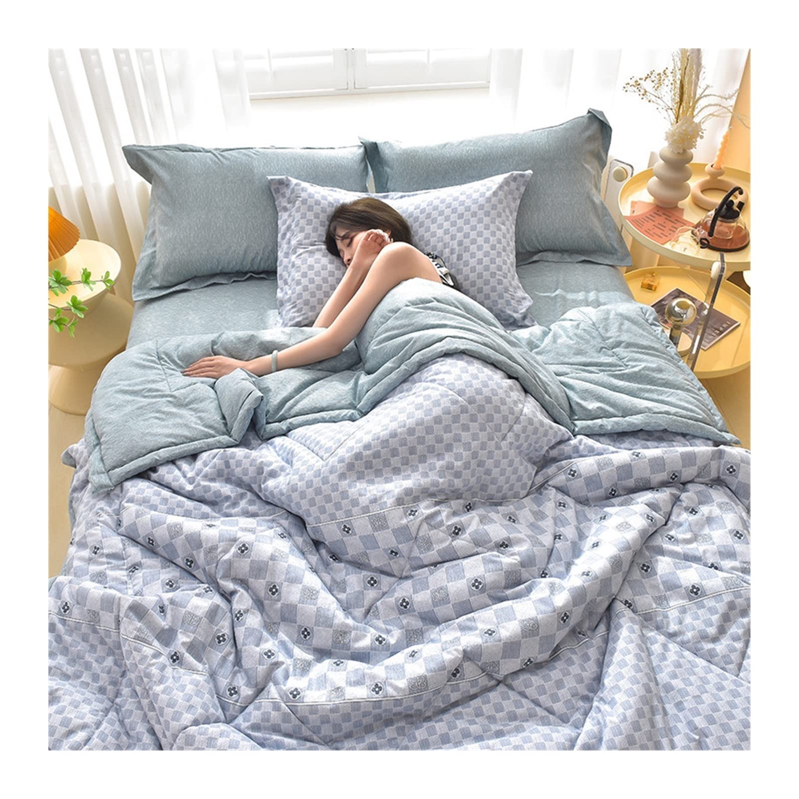 DUBTEDHOU Summer Blanket Lightweight Cooling Blanket Air Condition Summer Quilt Multicolor Multiple Sizes(A17,Quilt-100X150CM)