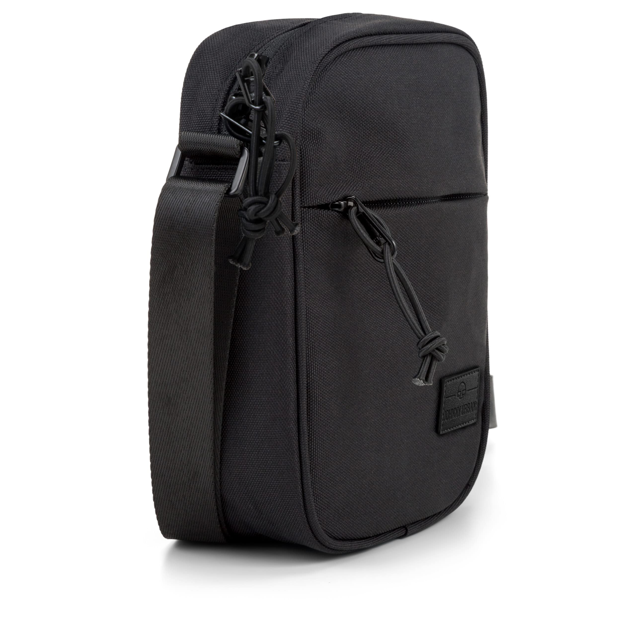JOHNNY URBAN Borsa a Tracolla Uomo e Donna Nero - Luis - Piccolo Borsello per Viaggio e Lavoro - Messenger Bag per Festival - Impermeabile