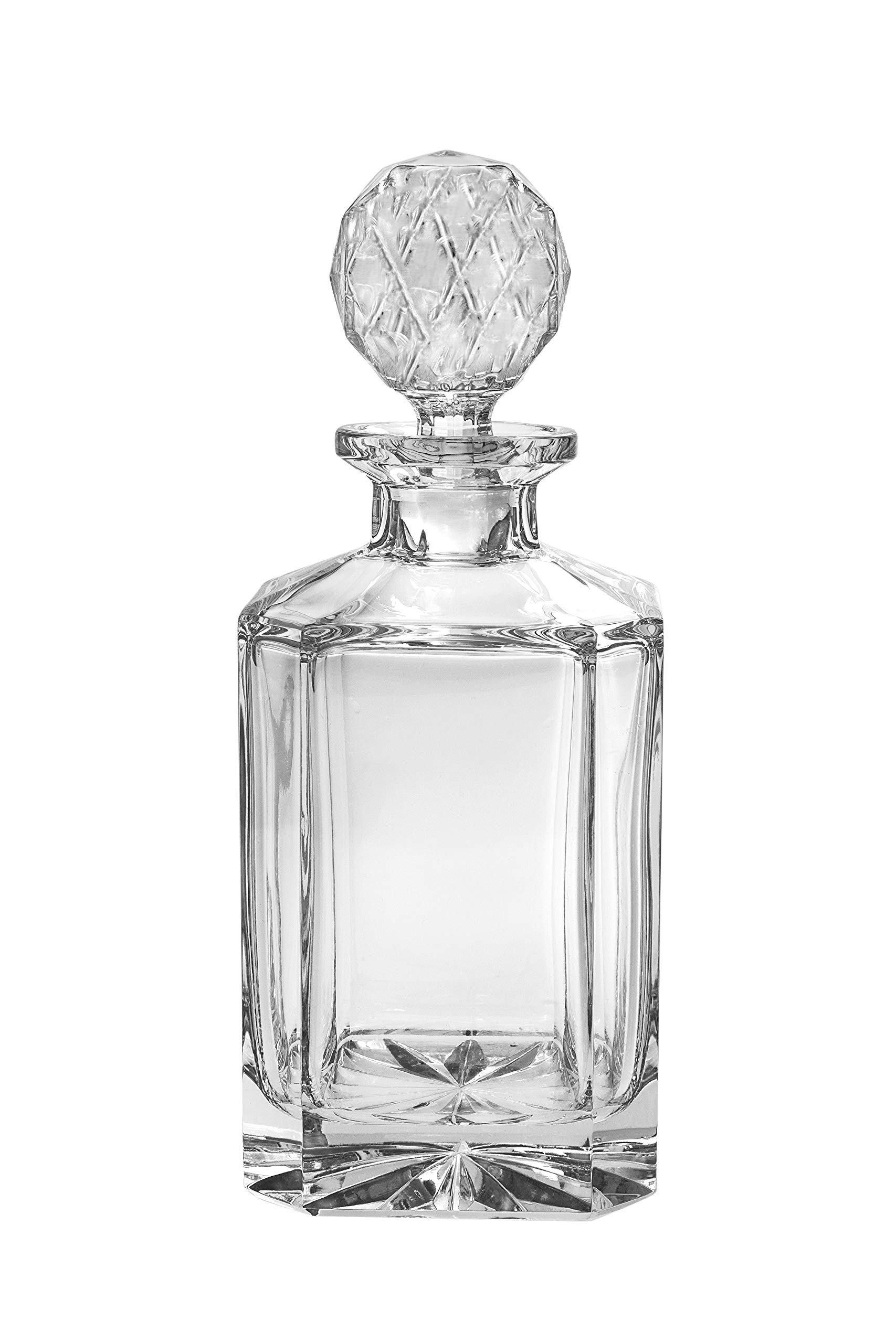 Barski Europäische Qualität – Kristall – Whisky – Likör – quadratische Form – Karaffe – klassisch klar – 850 ml – 25,4 cm Höhe – hergestellt in Europa