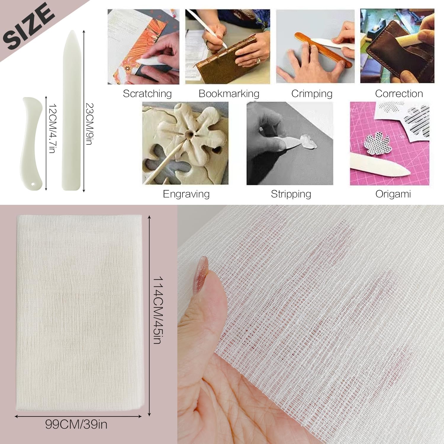 Chipboard for Book Binding, Book Binding Kits Include 20 Pcs 80PT 10x12.5 Inch Chip Boards, 10 Pcs Book Cloth (Gray, Black, 10x14 inch), 2 Bone Folder, 1Mull Cloth for Book Binding (35x45 inch)