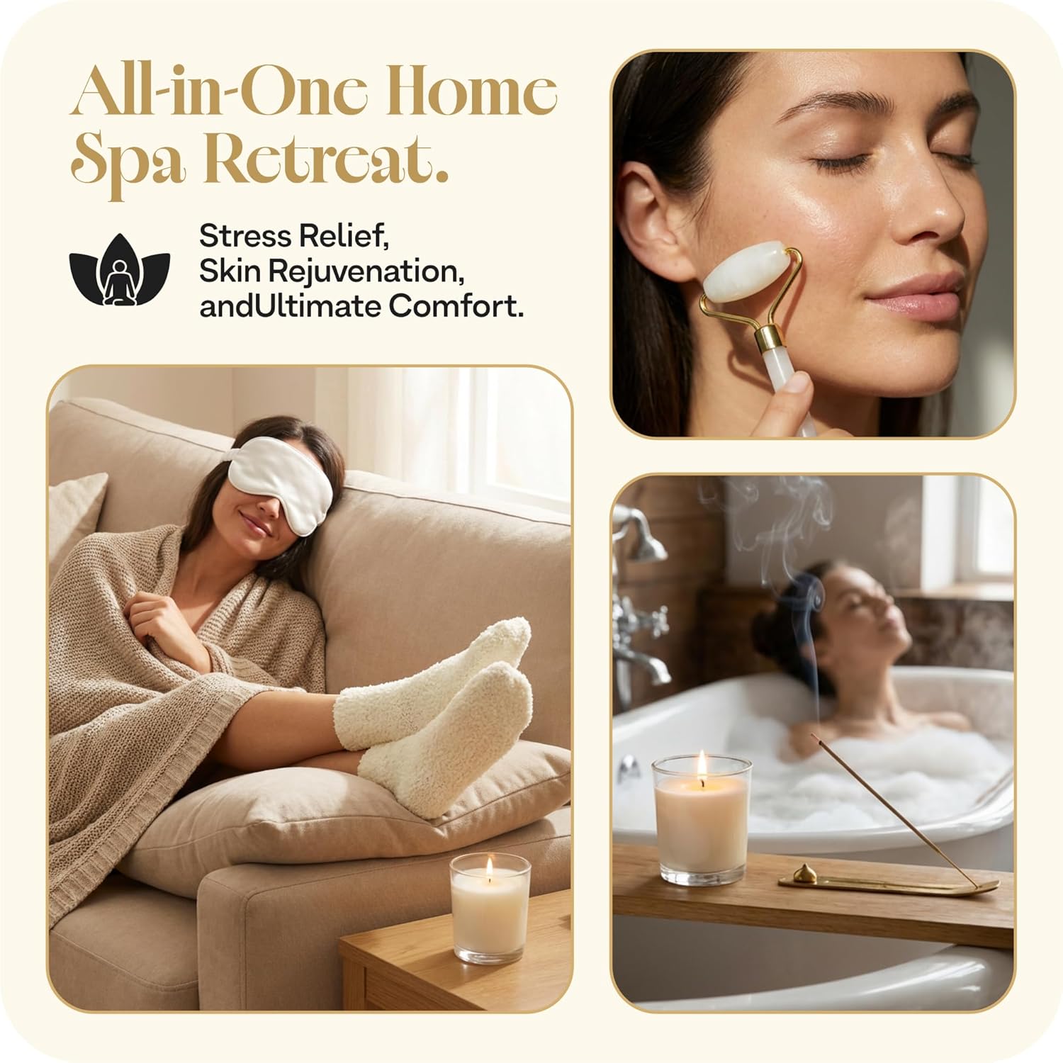 White Wellness Box 12pc Self Care Spa Gift Basket for Women - Loving Gift Basket for Mothers Day, Birthday, Best Friend set, Womens Beauty Kit. Luxury Gifts with Scented Candle, Bath Bomb. - Image 2