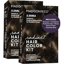 Madison Reed Radiant Hair Color Kit - 100% Gray Coverage for Resistant Grays, 5.5NNN Dark Brown with Warm Golden Tones Modena Brown | PPD-Free & Ammonia-Free, 2 Pack