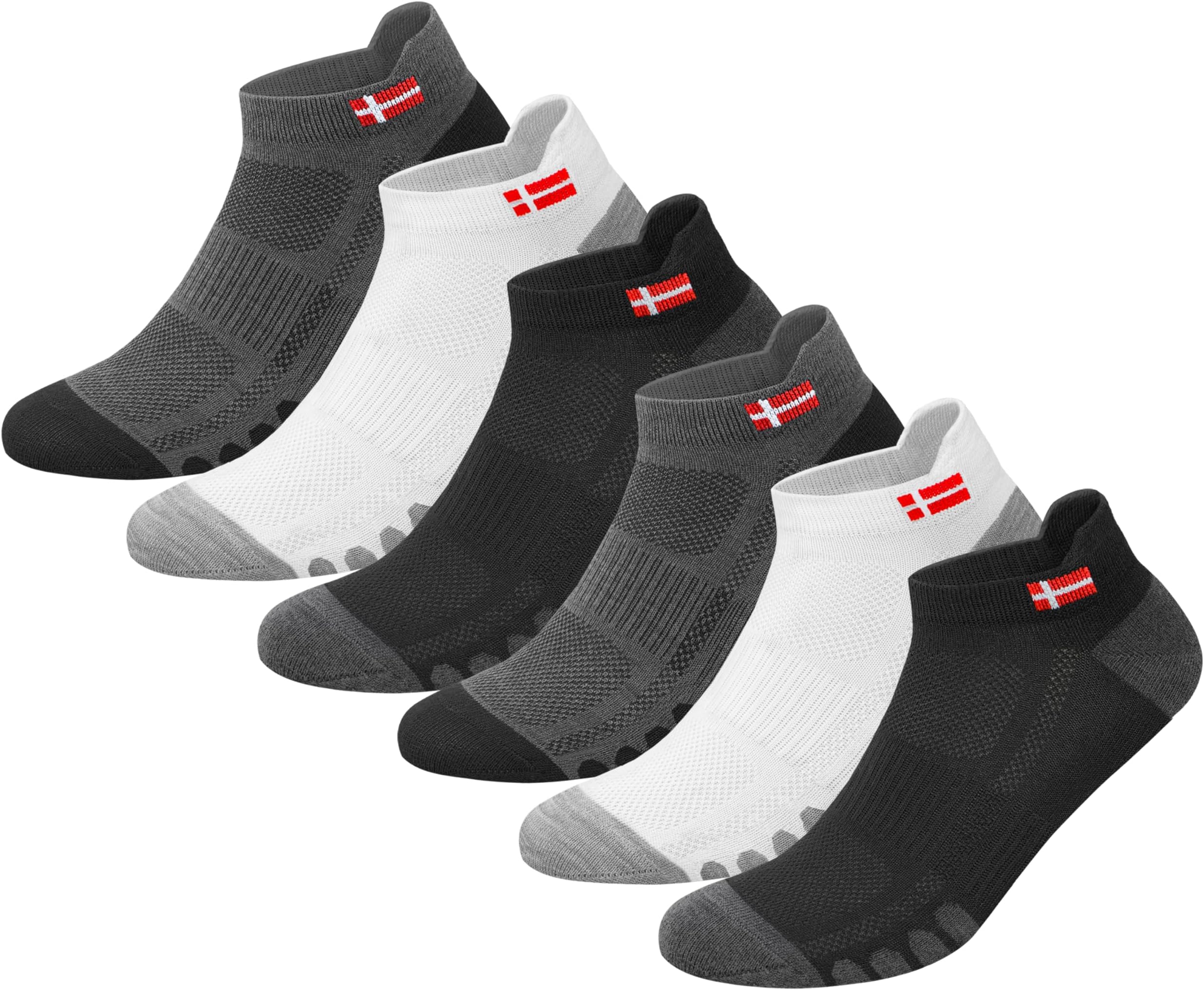 6 Pairs Sports Socks for Men Ankle Length Athletic Running Socks, Pack of 6, Free Size