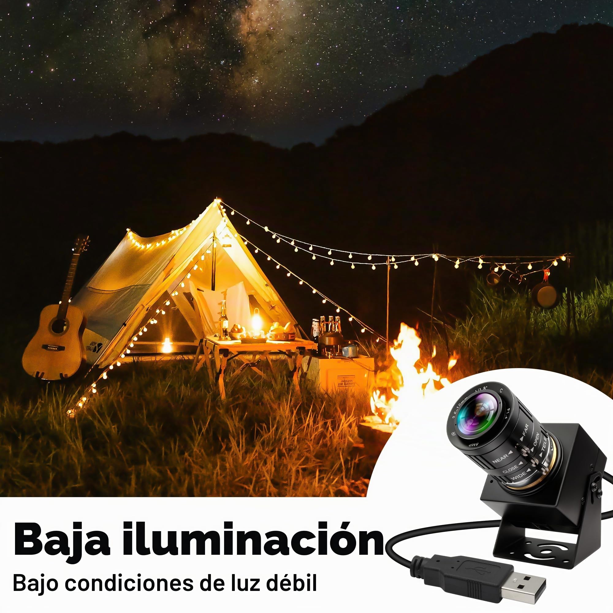 ELP Cámara USB 4K 120fps - Cámara de alta velocidad 12MP con zoom óptico manual 3x - para Golf, Raspberry Pi, Windows, Linux, Mac OS