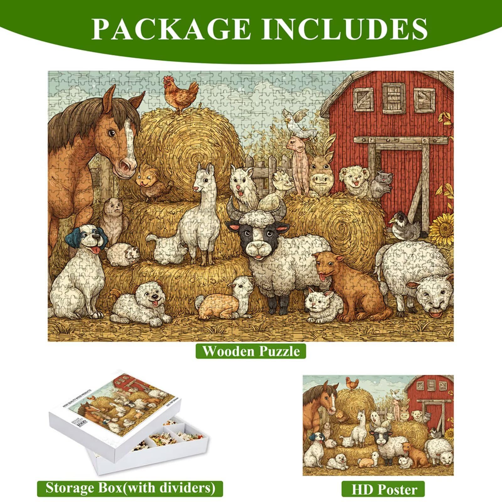 4000 Pezzi Puzzle Adulti - Azienda agricola & Animale - Fabbricazione in Legno Robusto (Forma Classica) - Decorazione Murale con Poster - Prodotto Riservato ad Adulti e 14 Anni in Su (147x105cm) P3#30