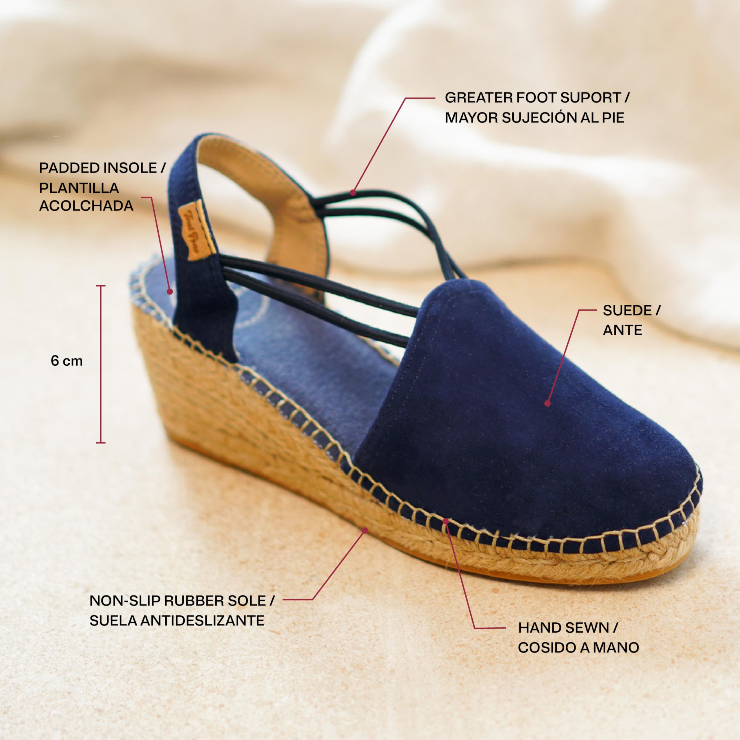 TONI PONS TREMP -Toni Pons women's wedge espadrille made of suede.