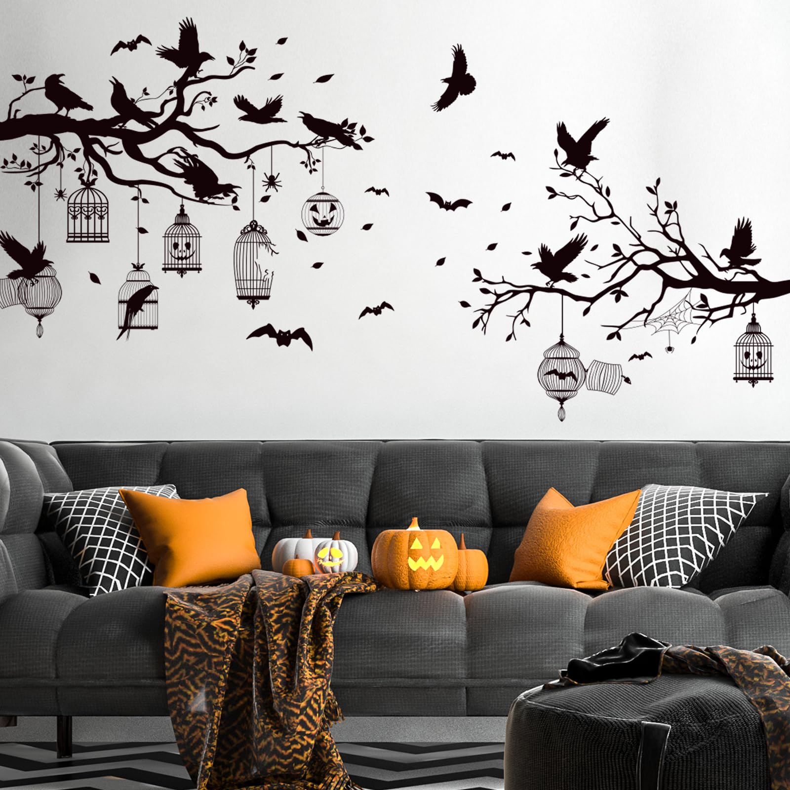 Amazon.com: 2 Sheets Halloween Wall Decals Gothic Wall Decals Removable