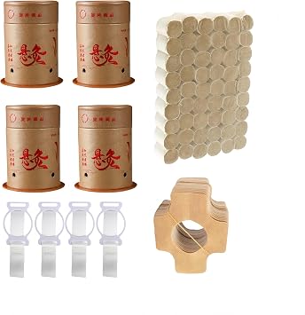 54 PCS Moxa Sticks with 4 PCS Moxibustion Holders Self-Adhensive and Temperature Adjustable for Self Therapy