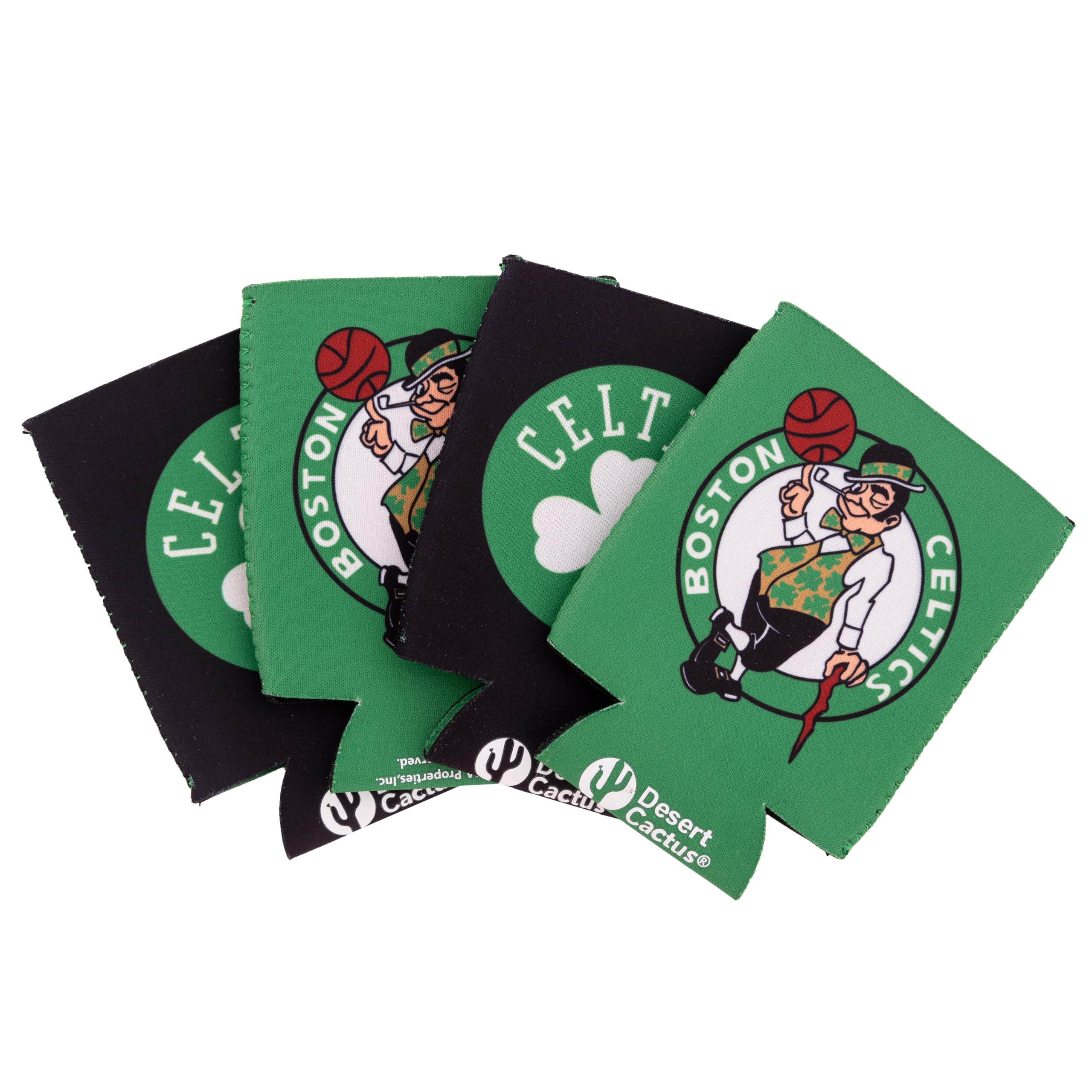 Desert Cactus Boston Celtics Can Insulator Beverage Cooler 4 Pack NBA Foam Beverage Holder (4 Pack Can) (Boston Celtics)