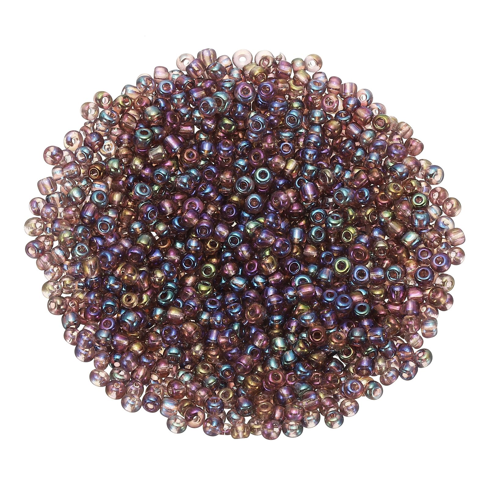 M METERXITY 2000-Pack Glass Seed Beads, 3x3mm/0.12x0.12 Inch Tube Mini Glass Bugle Beads for DIY Earrings/Necklaces/Bracelets/Jewelry Making [Coffee]