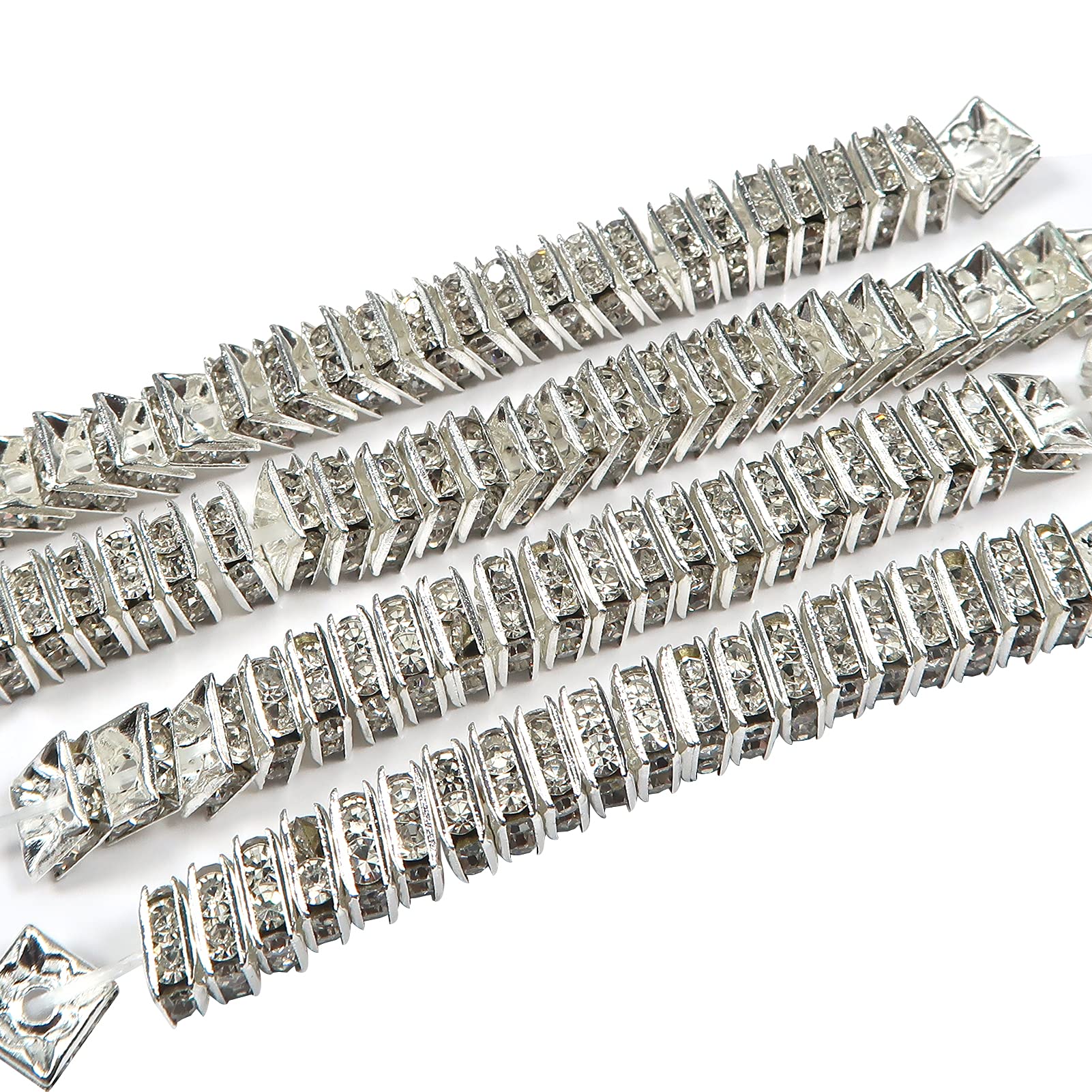 50 Pz 6/8/10mm Perline Di Cristallo Quadrate