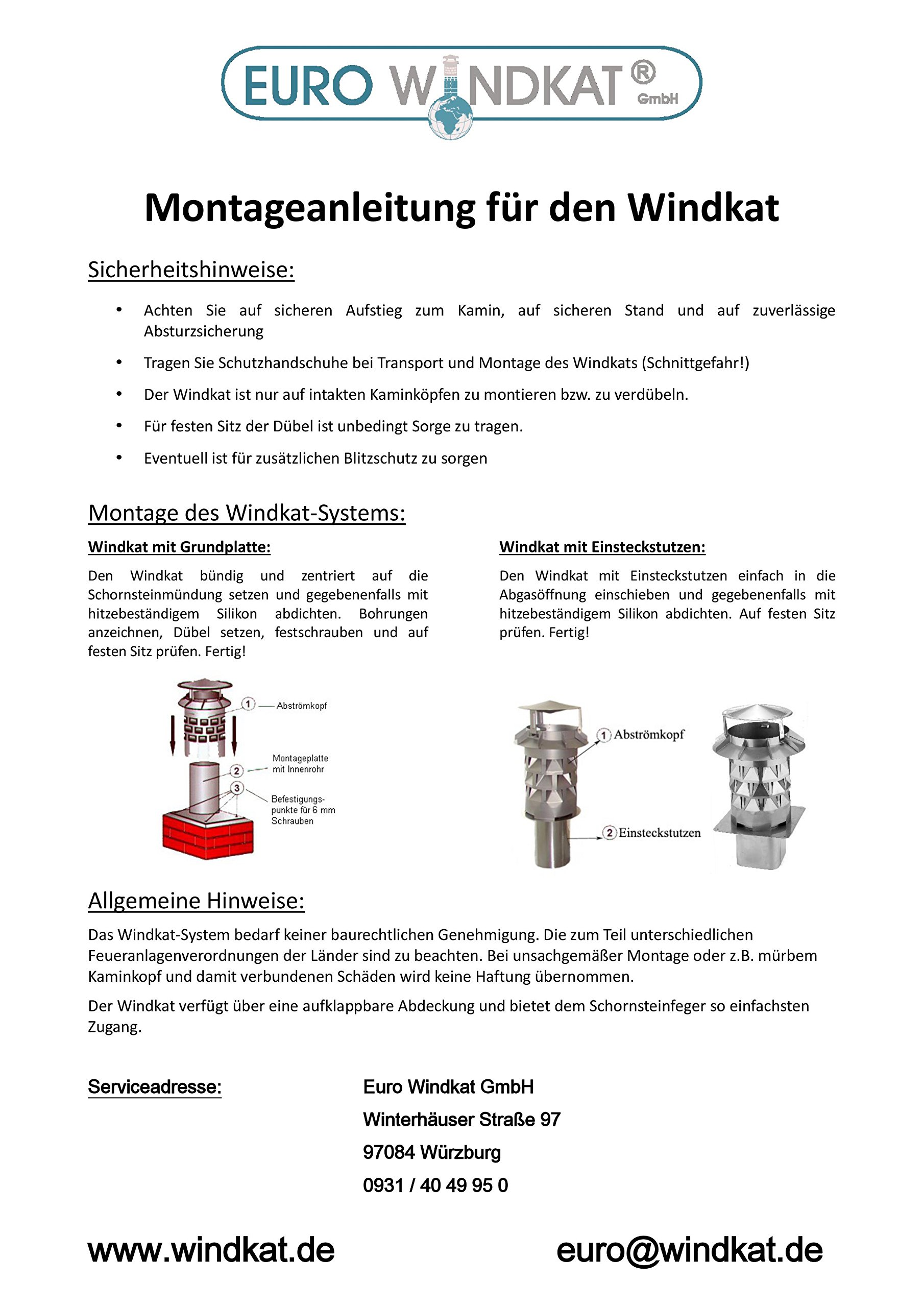 Schornsteinaufsatz mit Einsteckstutzen eckig 196x196 mm - Nennweite Ø 200 mm