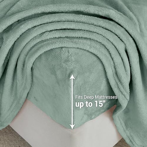 Miniatura 2 de Viviland Juego de sábanas de felpa de microforro polar tamaño Queen, sábanas de terciopelo de forro polar suave y mullido, sábanas de forro polar