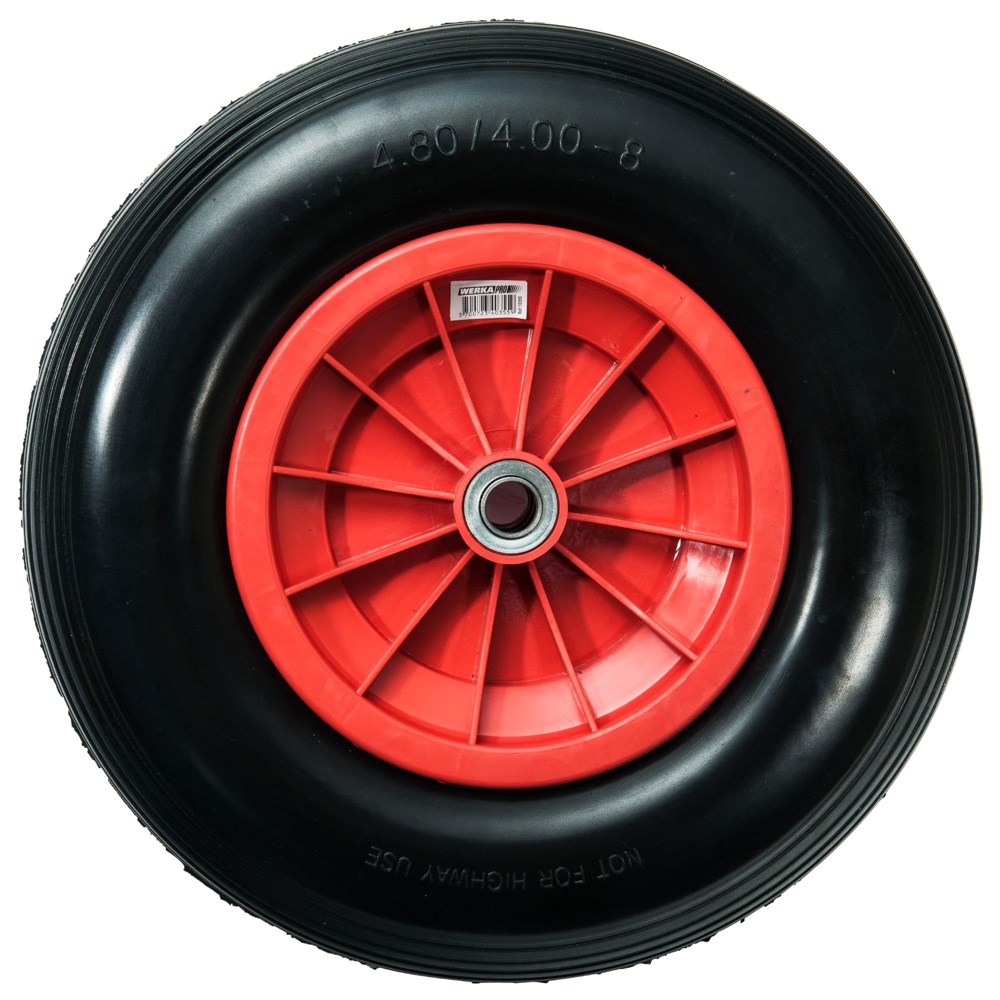 Werka Pro Red Puncture Proof Wheel 15 Inches 385 X 75 Bore 20 Mm