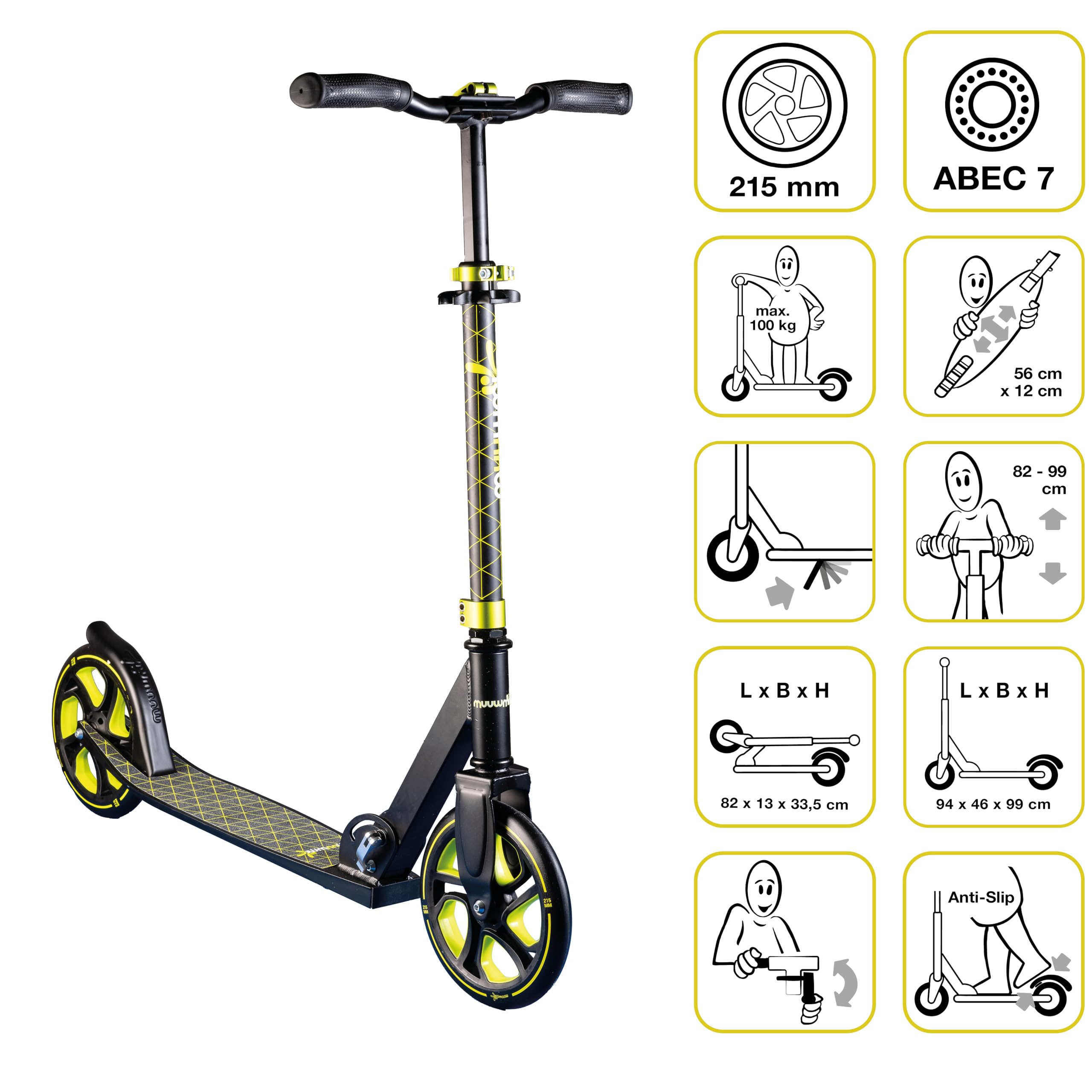 Muuwmi Aluminium Scooter PRO 215 mm