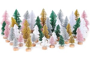 Whaline Multicolored Bottle Brush Mini Christmas Tree with Base