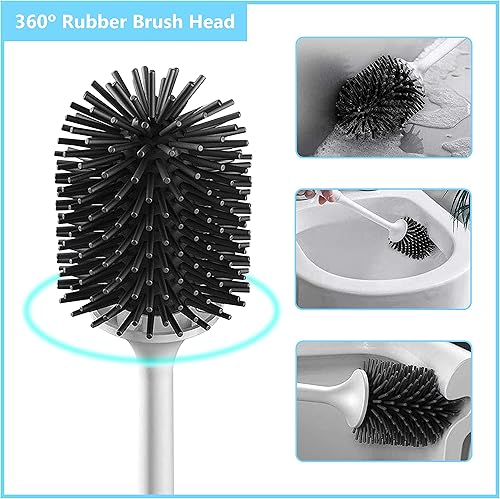 Miniatura 4 de BaydenB Silicone Toilet Brush  Premium Toilet Cleaner Brush Bathroom Set  Wall Mountable Brush Cleaner for Bathroom Organization  Efficient and