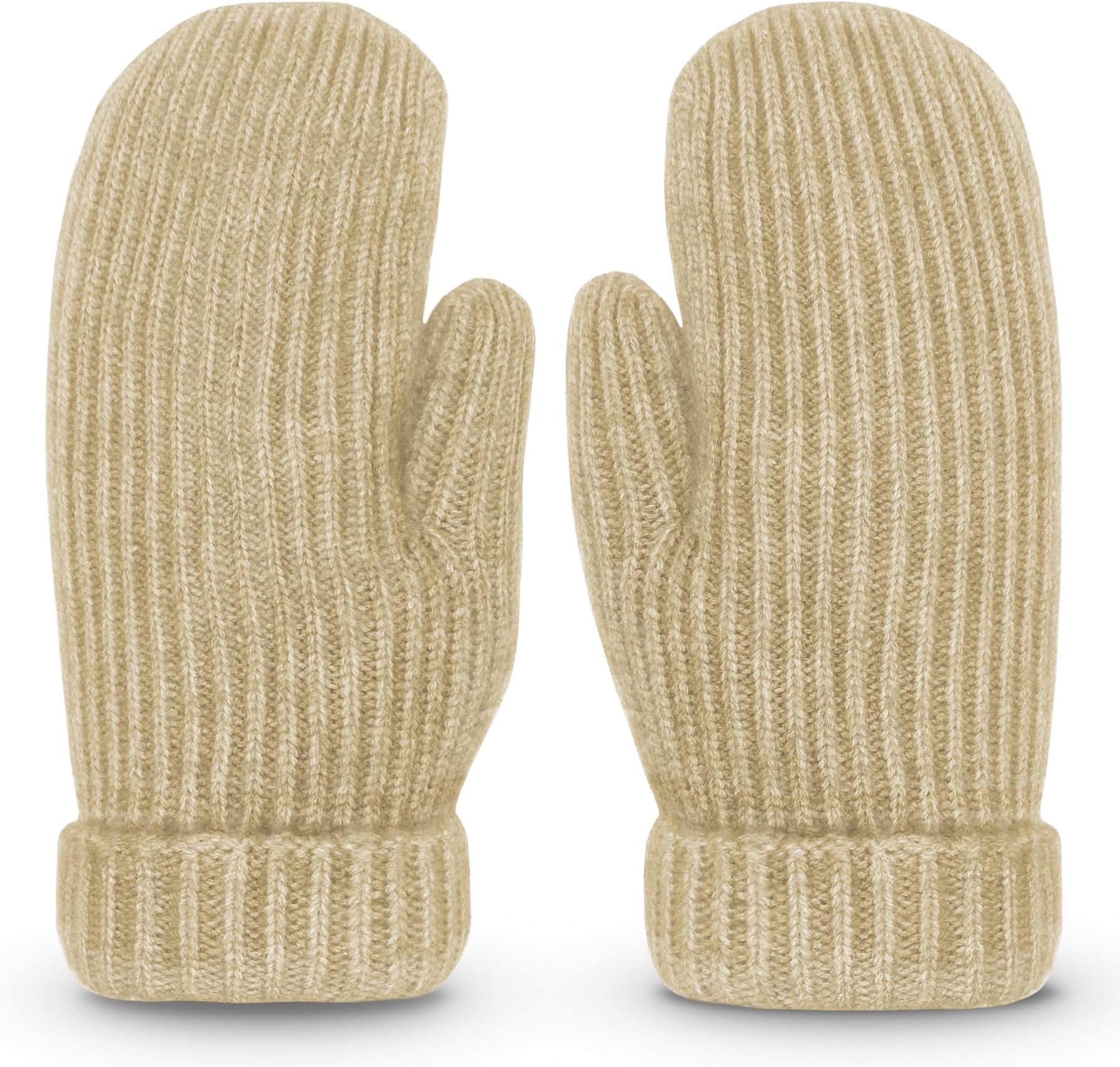 WhiteleopardMen's Winter Gloves Warm Lining Elastic Cuff - Knit Stretchy Cold Weather Warm Knit Thick Gloves Mittens