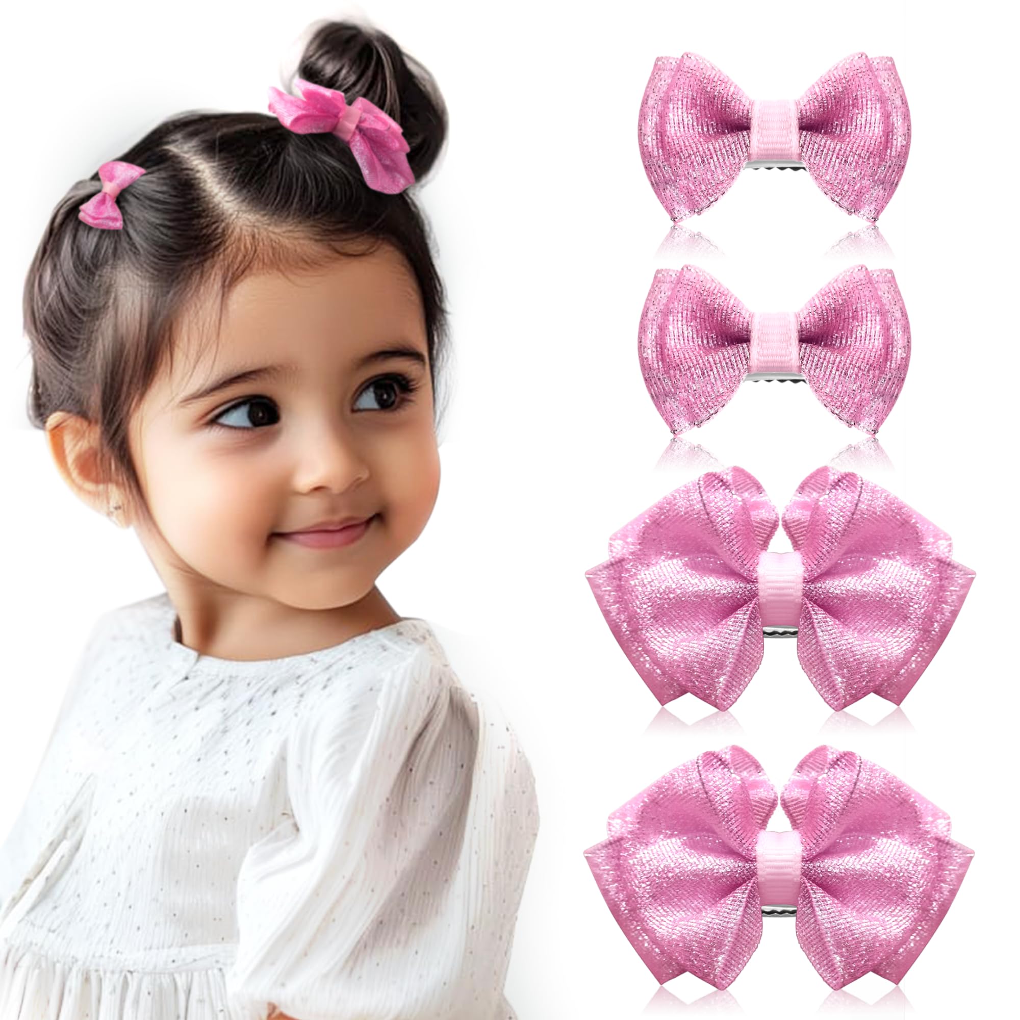 Sanas Hair Clips For Girls 4Pcs Bow Hair Clips For Women Accessories For Kids Baby Hair Ribbon Cute Hair Pin For Toddler Handmade Birthday Present For Children 4Pcs (Pink) (B0CSPKJLKG) Amazon Price History, Amazon Price Tracker