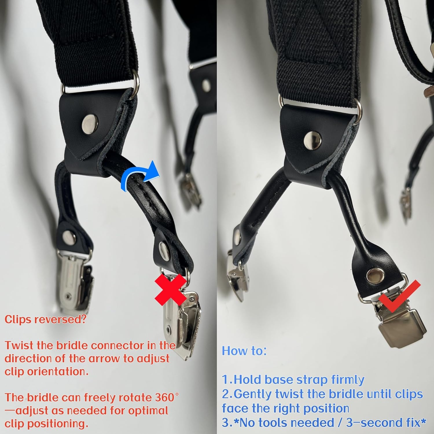 Men's Side Suspenders with Dual Clips Per Side - Secure Fit, Ultimate Comfort, and Belly Relief - Image 4