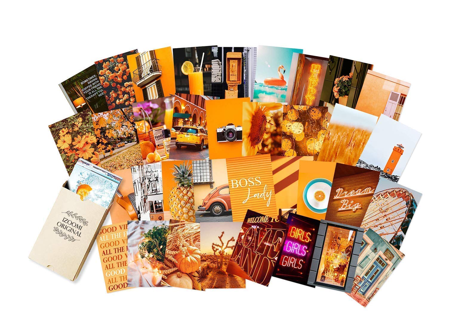 Orange Wall Collage Kit Aesthetic Pictures, Bedroom Decor for Teen