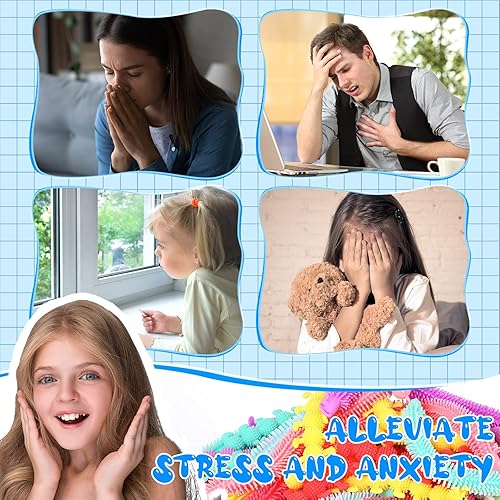 Miniatura 5 de Chivao Paquete de juguetes sensoriales de cuerda elástica a granel, paquete de juguetes sensoriales de gusanos para adultos para aliviar el estrés y