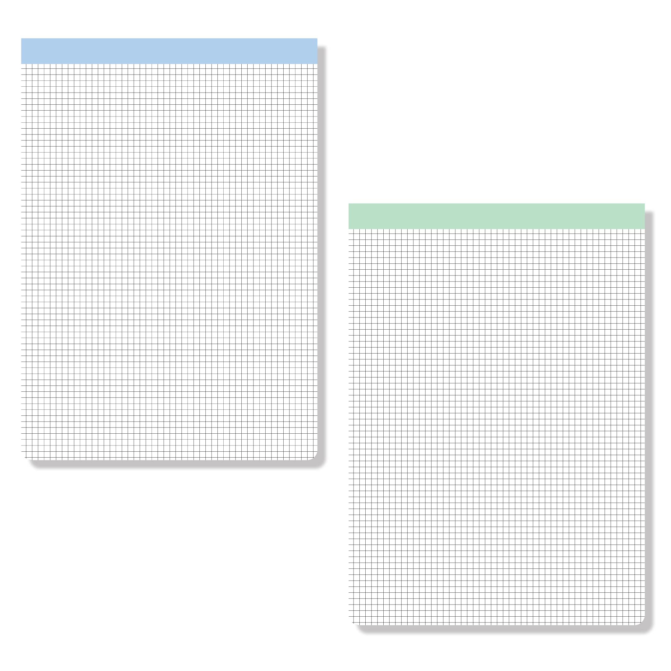 Premium Quad Ruled Perforated Pads (A4-5mm Grid -Pack of 2)- 8.5 x 11.75 inch