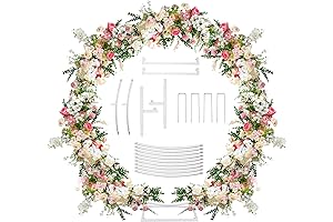 7 Ft White Round Backdrop Circle Stand for Weddings and Parties