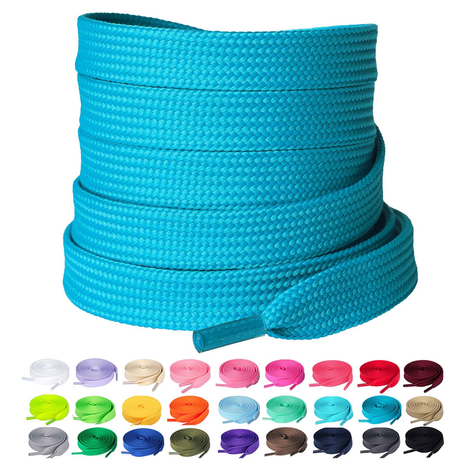 Olukssck - 2 Pares de Cordones Planos, Cordones duraderos de Repuesto de 10 mm de Calidad para Zapatos de Deporte, Zapatos de Ciudad — view 14