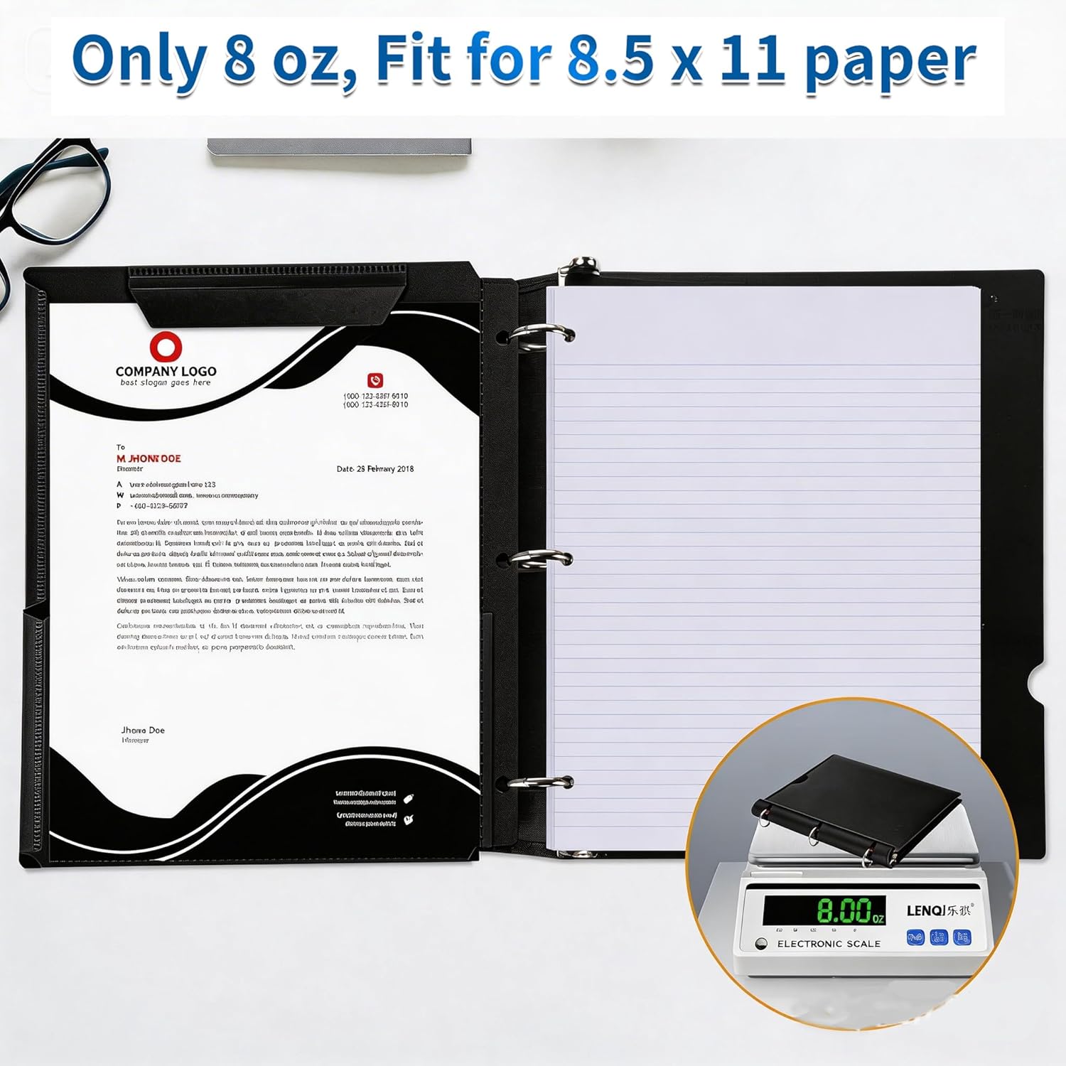 LETVPVOW 4 Pcs 360° Pivotable 3 Ring Binder, Soft 1 inch Binders 3 Ring, Flexible Thin Soft Three Ring Binder Fits 8.5" x 11", for Home, School and Office-Black