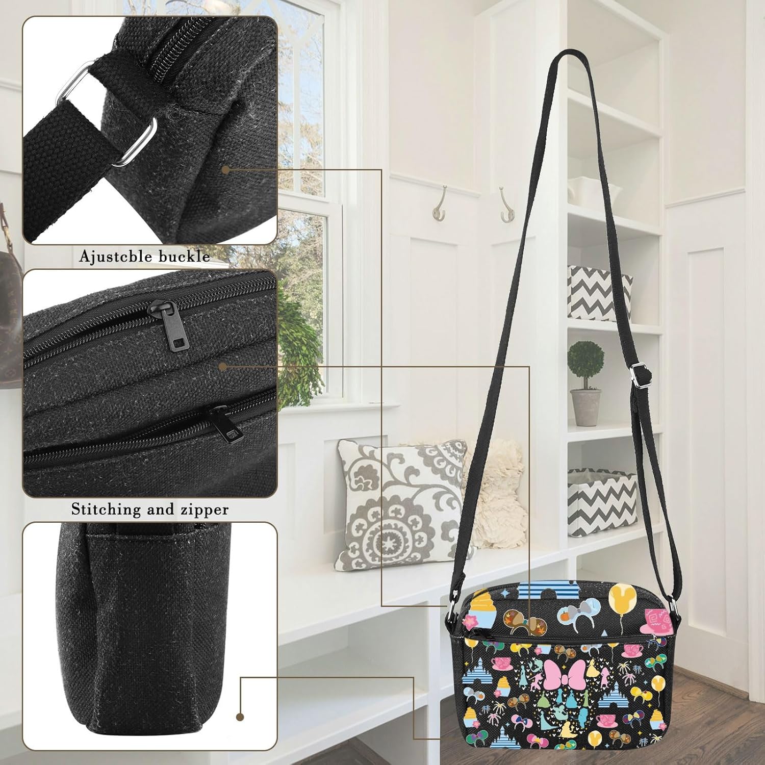 MBMSO Princess Crossbody Bag Princess Character Gifts for Princess Group Fans Fairy Tales Princess Merch Princess Party Purse - Image 7