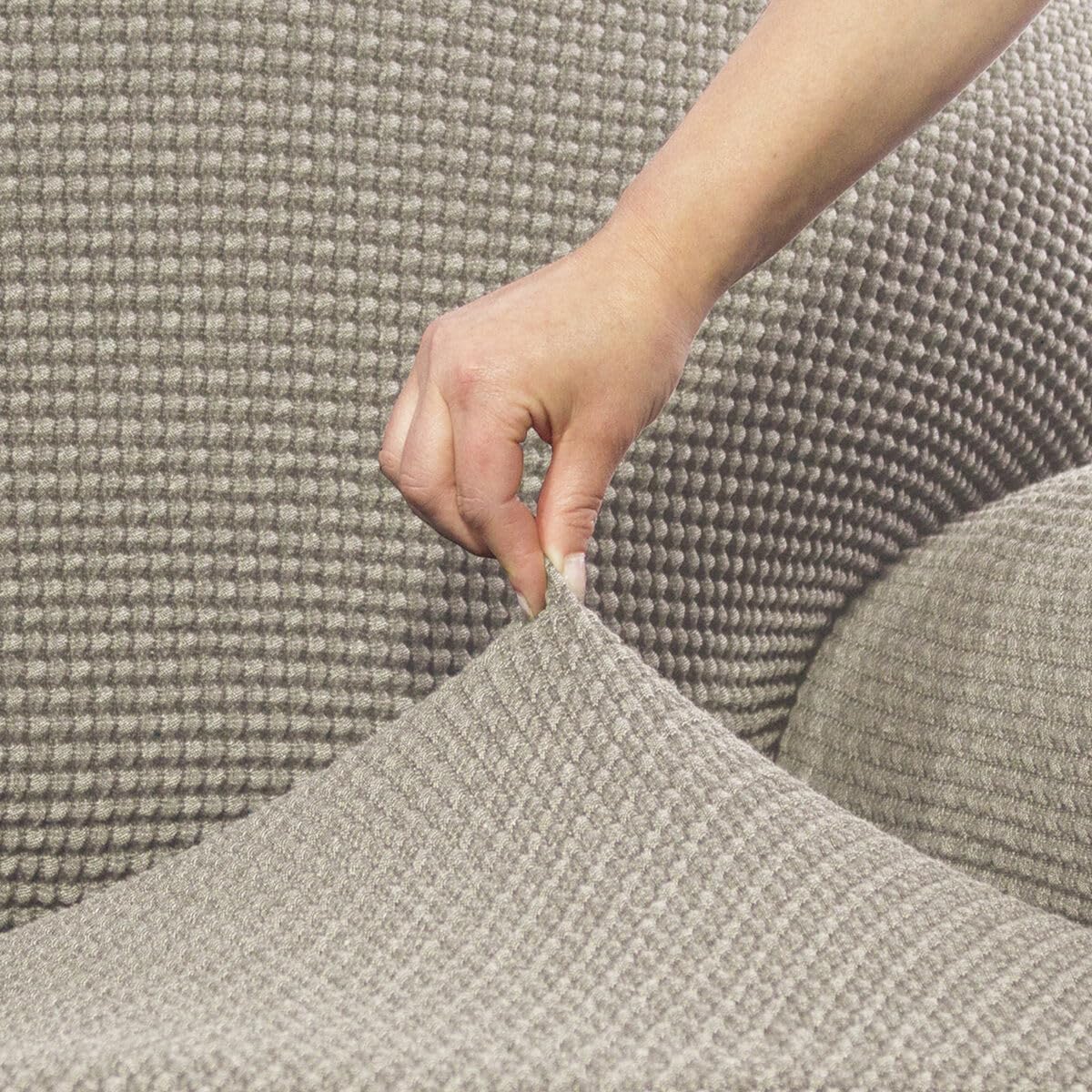 SOFASKINS Housse de Fauteuil de Relaxation inclinable, Super élastique, avec Design Exclusif, Respirante et Durable, Housse de canapé Facile à Placer 70-90 cm, Couleur Lin