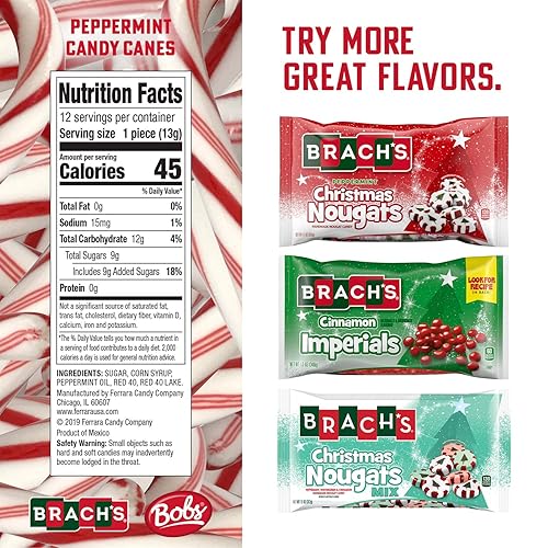 Miniatura 2 de Brach's Bastones de caramelo de menta roja y blanca, 12 unidades