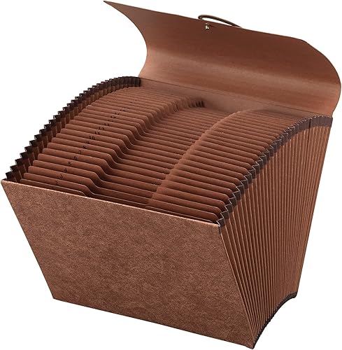 Office Depot - Archivo expansible de papel con solapa, 31 bolsillos, expansión de 2 pulgadas, 8 12 x 11 pulgadas, carta, 30 % reciclado, marrón,