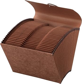 Office Depot Brand Paper Expanding File with Flap, 31 Pocket, Expansion 2", 8 1/2" x 11", Letter, 30% Recycled, Brown, Pack of 1
